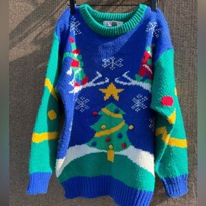 Vintage Amanda Smith Ski Ugly Christmas Sweater Knit Women’s Sz S Multicolor